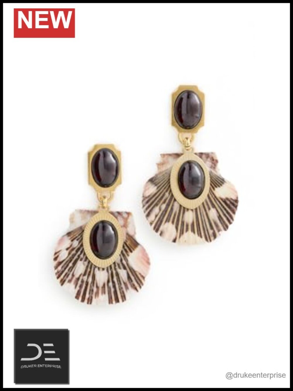 Ophelia Drop Dangle Earrings with Seashell Accents